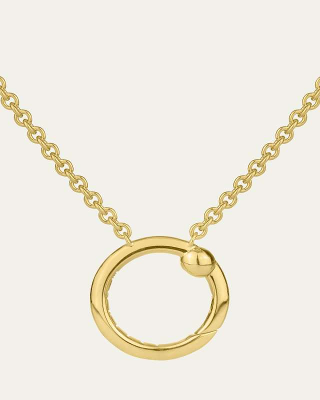 18k Yellow Gold Chain Ring Necklace